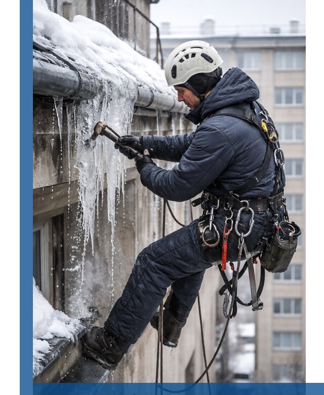 Удаление наледи и чистка водостоков в Климовске оперативно и безопасно