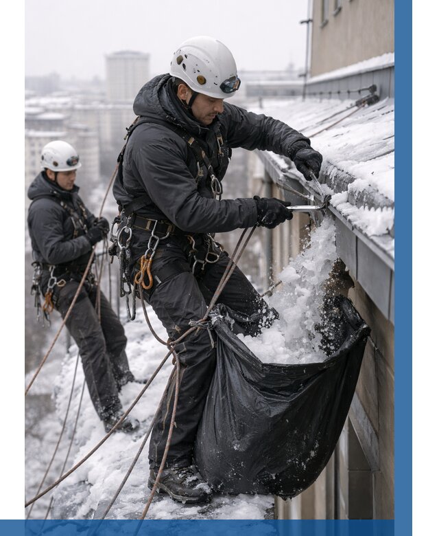 Аварийная очистка крыши в Климовске под ключ от 304 р. | ВЫСОТНИК-Клс