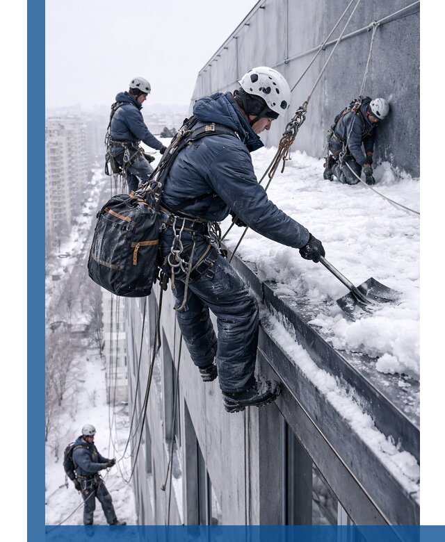 Абонентское обслуживание кровли зимой в Климовске регулярный уход