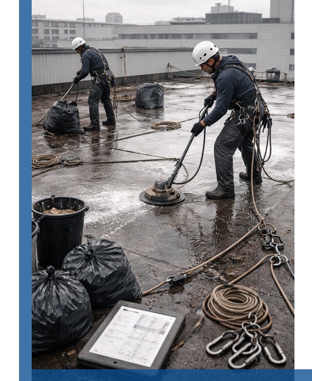 Плановая очистка кровли по графику в Климовске для безопасности