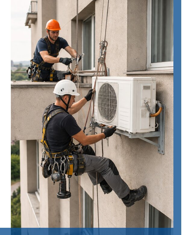 Монтаж внешнего блока кондиционера в Климовске от 6583 р. | ВЫСОТНИК-Клс