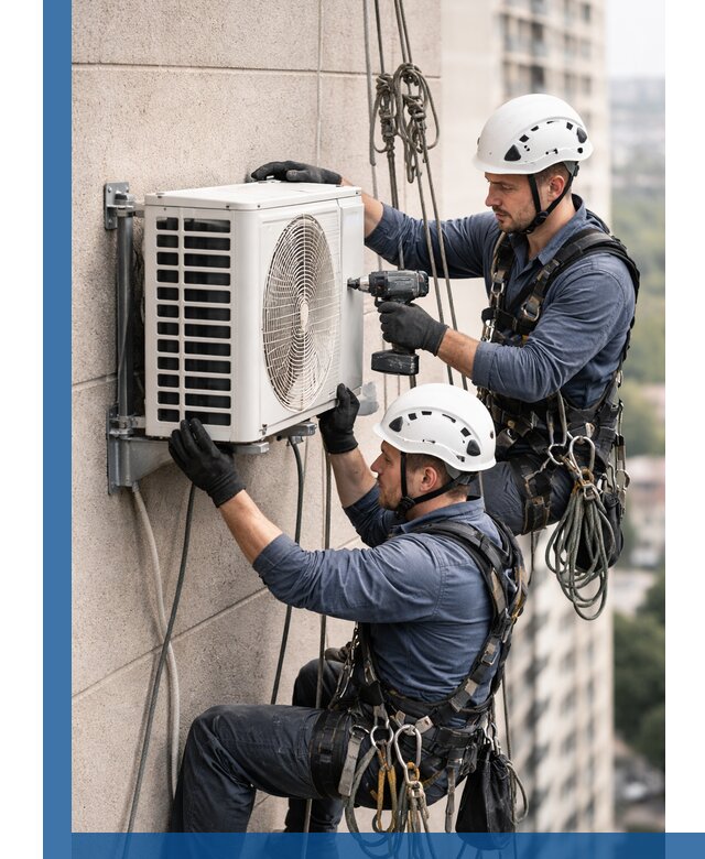 Монтаж внешнего блока кондиционера в Климовске установка и крепление