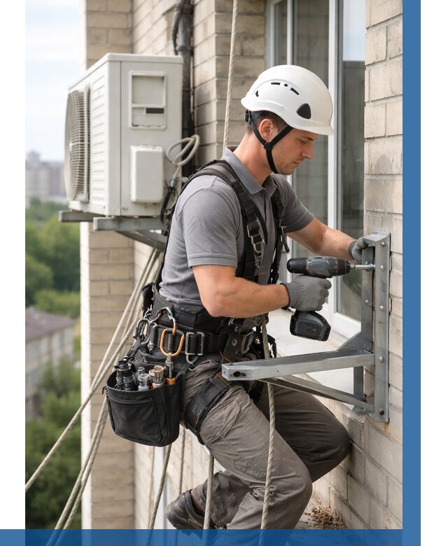 Установка кронштейнов кондиционера в Климовске от 3545 р. | ВЫСОТНИК-Клс