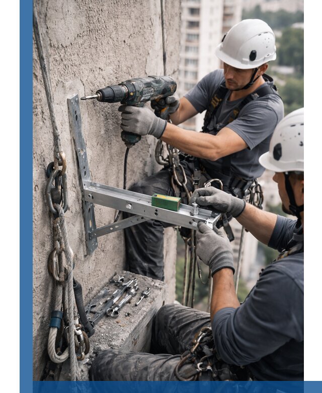 Установка кронштейнов кондиционера и крепежа в Климовске