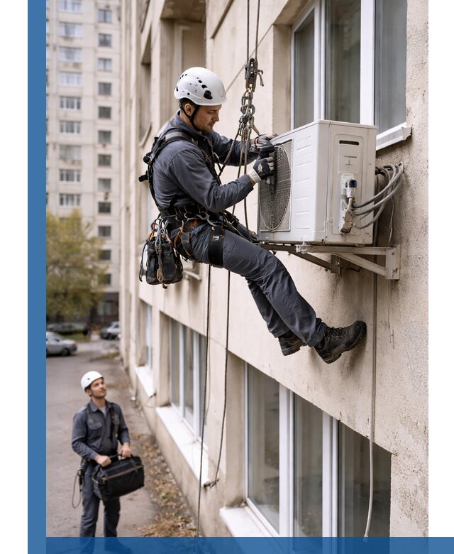 Демонтаж внешнего блока кондиционера в Климовске профессионально