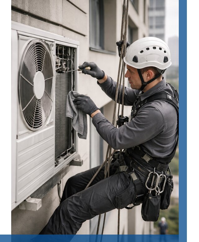 Обслуживание внешнего блока кондиционера в Климовске от 2735 р.ВЫСОТНИК-Клс