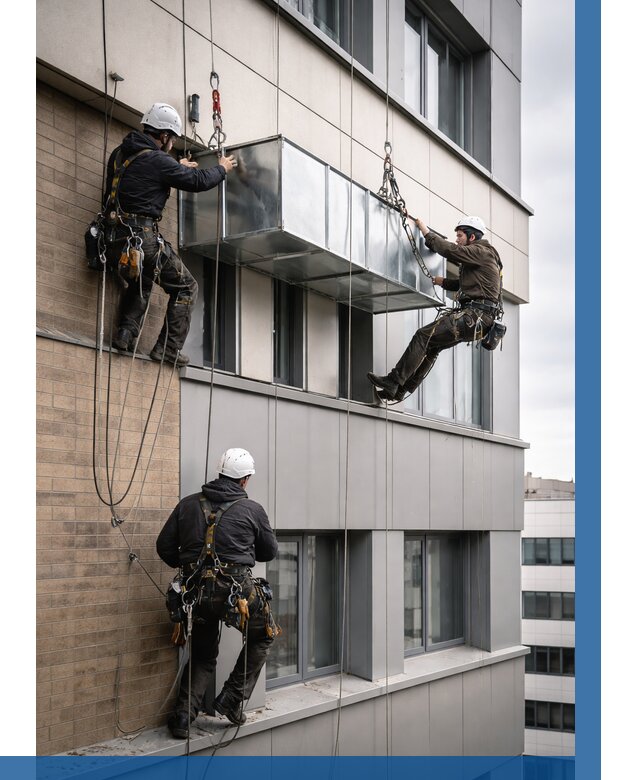 Монтаж воздуховодов на фасаде в Климовске от 1519 р. | ВЫСОТНИК-Клс