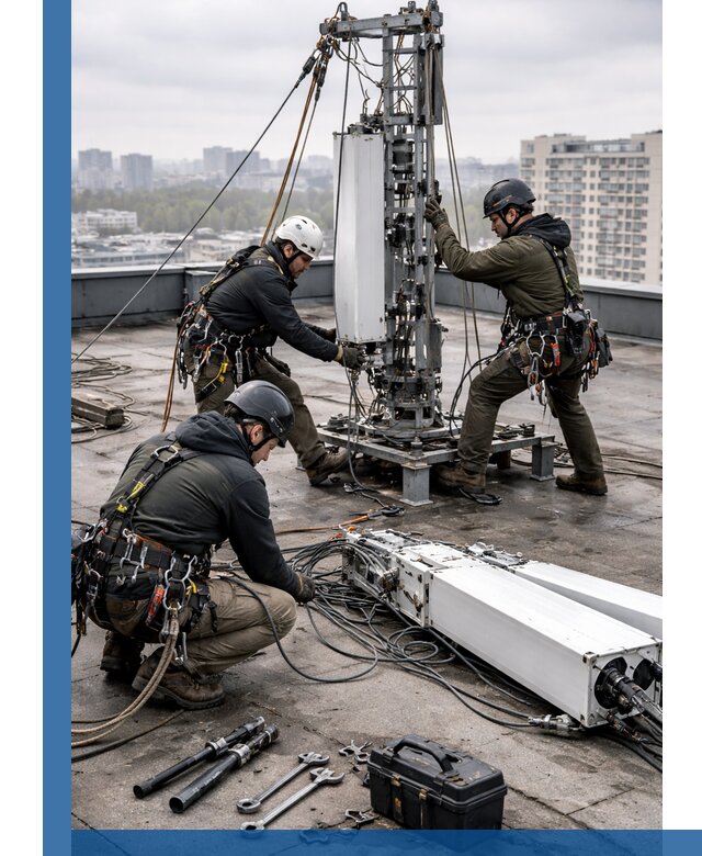 Демонтаж антенн на крыше зданий в Климовске с гарантией