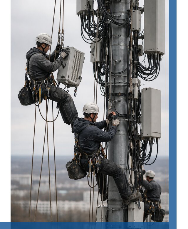 Монтаж оборудования связи на мачте в Климовске от 7596 р. | ВЫСОТНИК-Клс