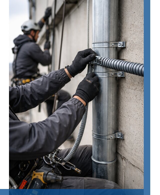 Монтаж гофры для кабеля в Климовске от 304 р. | ВЫСОТНИК-Клс