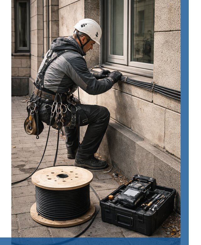 Прокладка оптоволоконного кабеля в Климовске от 810 р. | ВЫСОТНИК-Клс