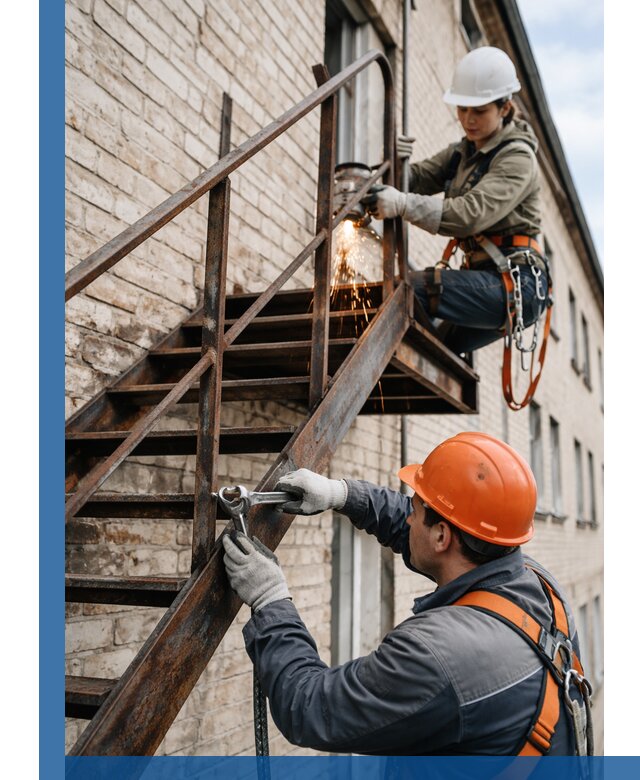 Ремонт и восстановление пожарных лестниц с выездом в Климовске
