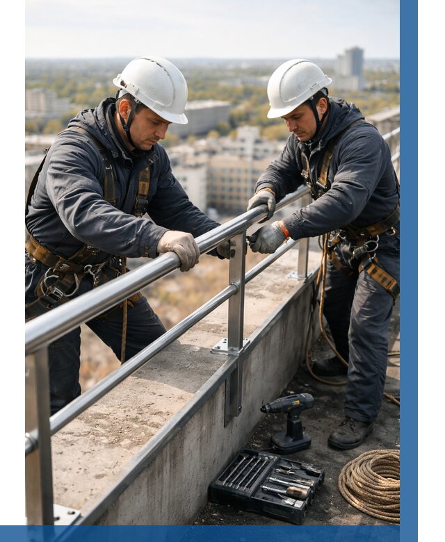 Монтаж перил на высоте в Климовске от 2532 р. | ВЫСОТНИК-Клс