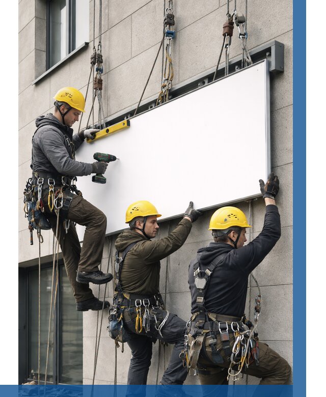 Монтаж рекламной вывески в Климовске от 8102 р. | ВЫСОТНИК-Клс