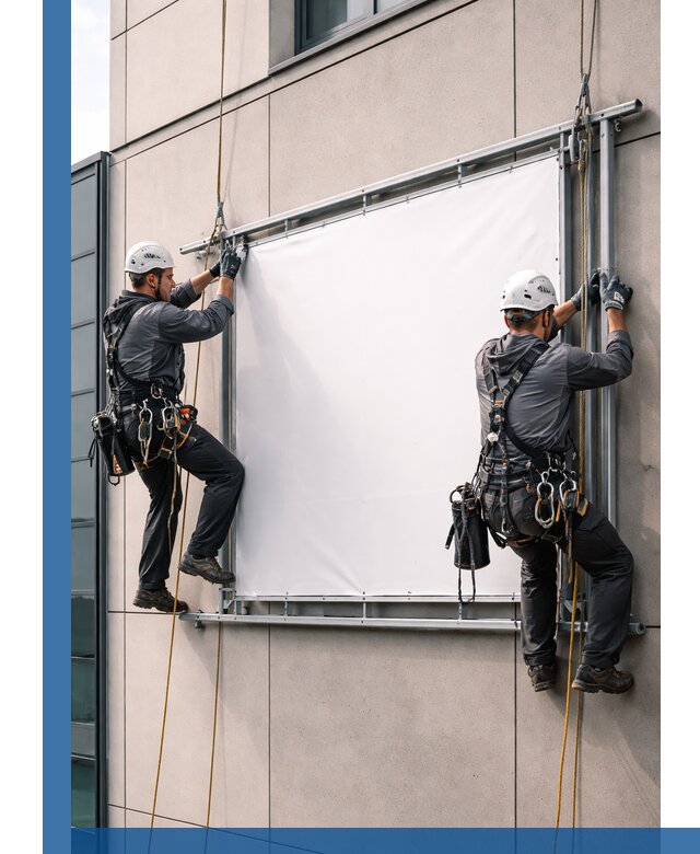 Монтаж наружной рекламной вывески в Климовске под ключ