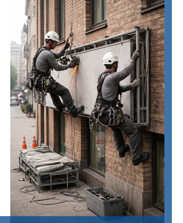 Демонтаж рекламной вывески в Климовске от 6583 р. | ВЫСОТНИК-Клс