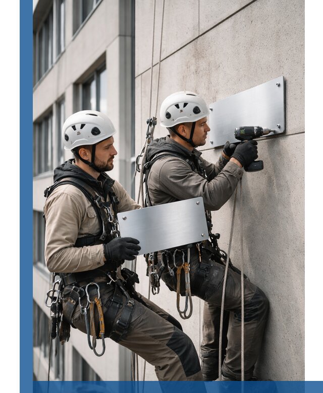 Монтаж табличек и указателей в Климовске для зданий и сооружений