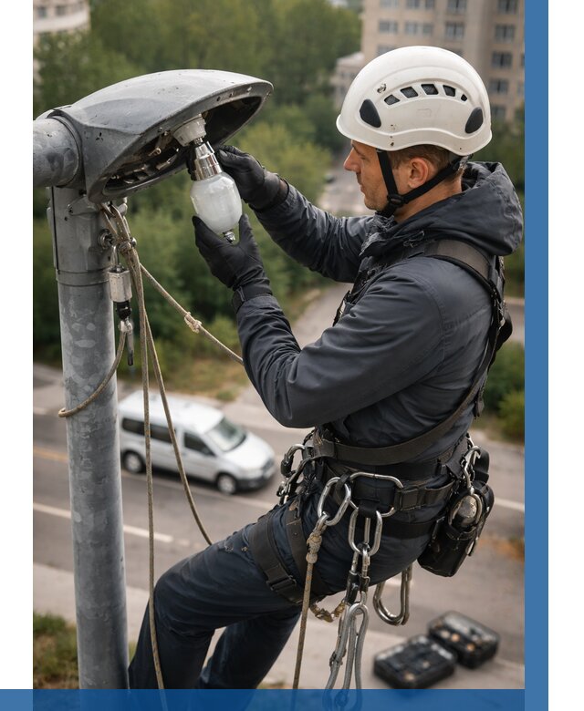 Замена ламп на высоте в Климовске от 2532 р. | ВЫСОТНИК-Клс