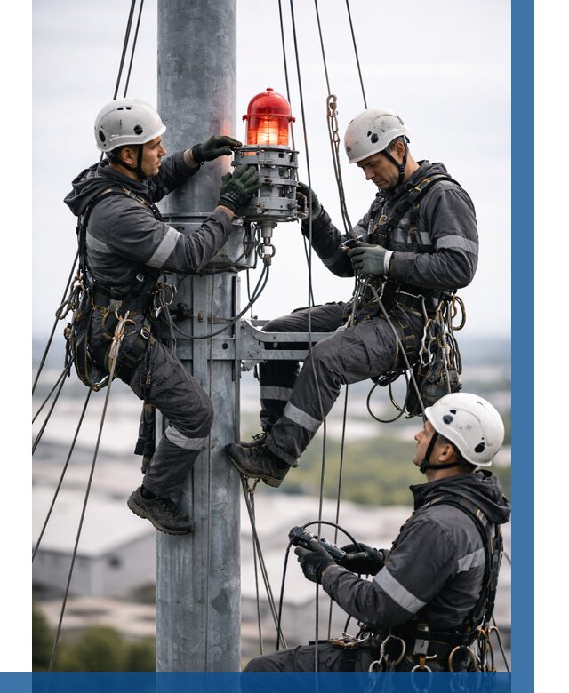 Монтаж заградительных огней в Климовске от 8609 р. | ВЫСОТНИК-Клс