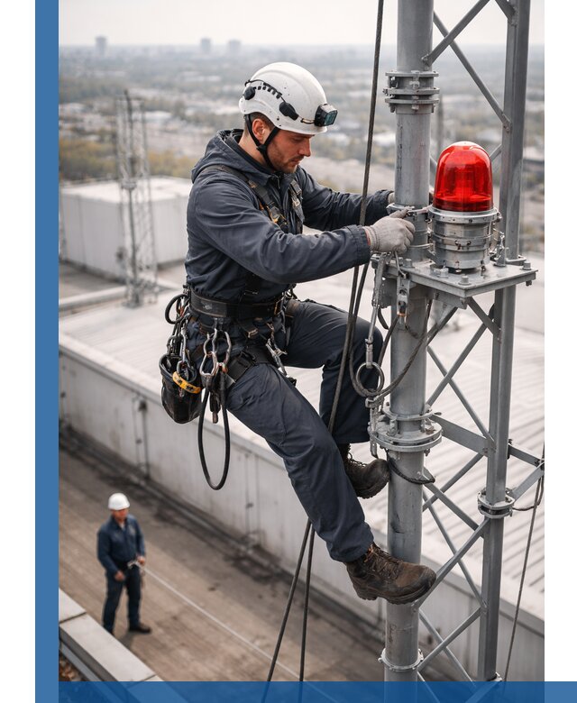 Монтаж заградительных огней и обслуживание объектов в Климовске