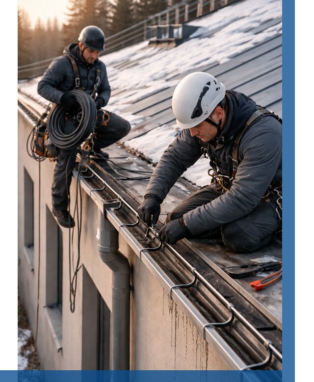 Монтаж греющего кабеля на кровле в Климовске от 456 р. | ВЫСОТНИК-Клс