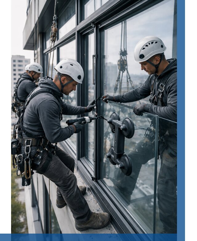 Витражное остекление зданий в Климовске от 3545 р. | ВЫСОТНИК-Клс