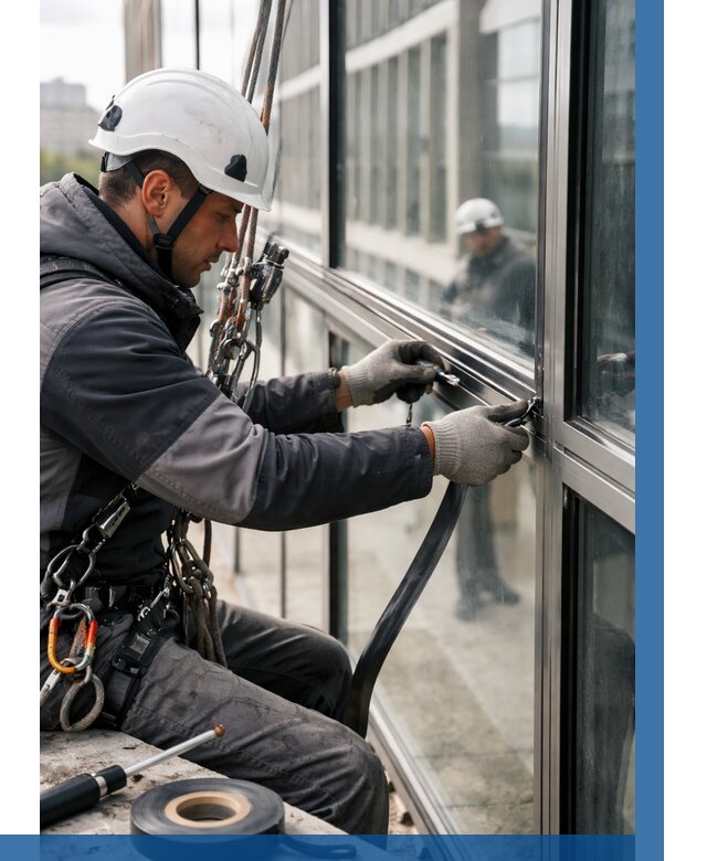 Ремонт витражных конструкций в Климовске от 3545 р. | ВЫСОТНИК-Клс