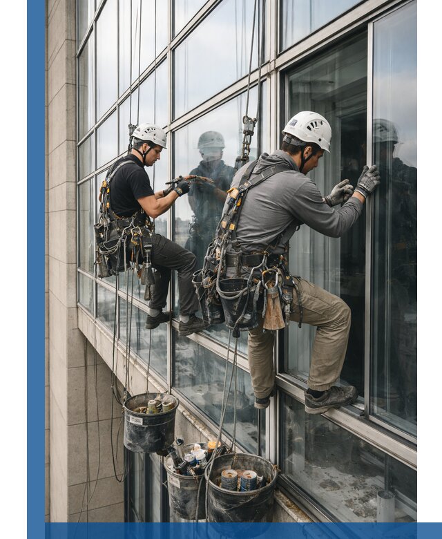 Ремонт витражных конструкций и фасадного остекления в Климовске