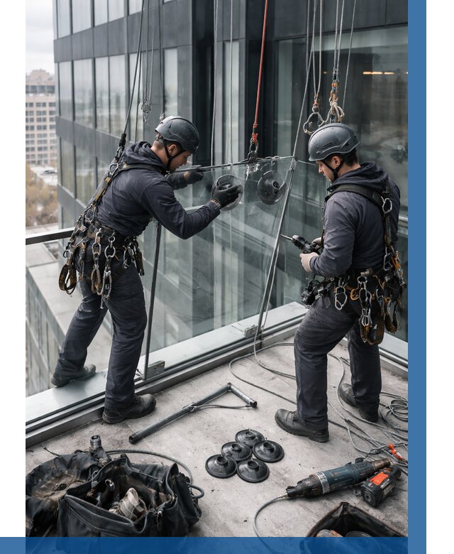 Монтаж стеклянных ограждений в Климовске от 2532 р. | ВЫСОТНИК-Клс