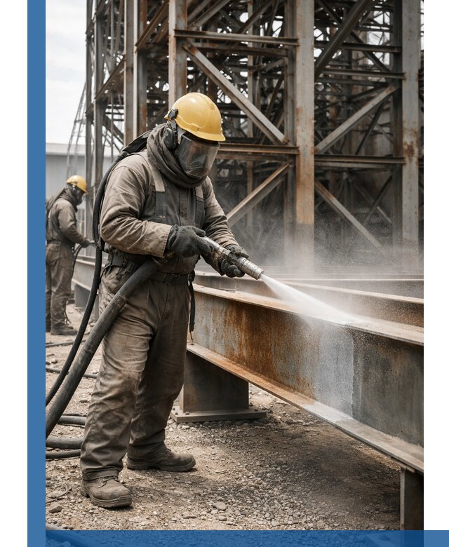 Пескоструйная очистка металлоконструкций в Климовске промышленная