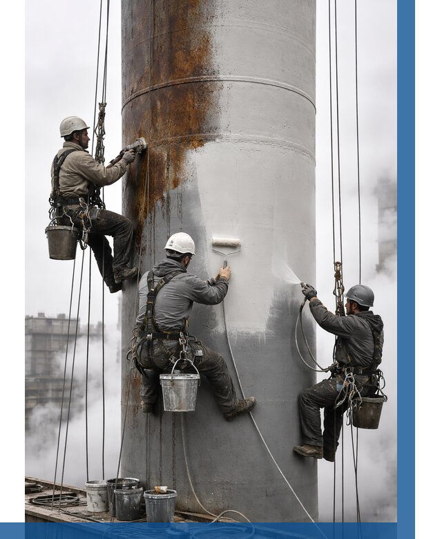 Покраска дымовых труб в Климовске от 8609 р. | ВЫСОТНИК-Клс