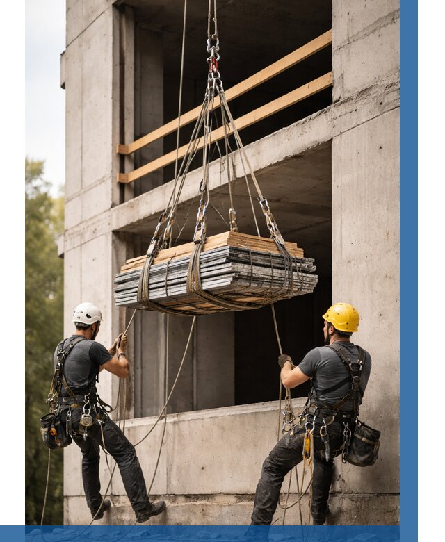 Подъем материала на этаж веревками в Климовске от 1519 р. | ВЫСОТНИК-Клс