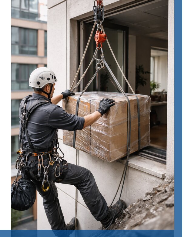 Подъем груза через окно в Климовске от 4558 р. | ВЫСОТНИК-Клс