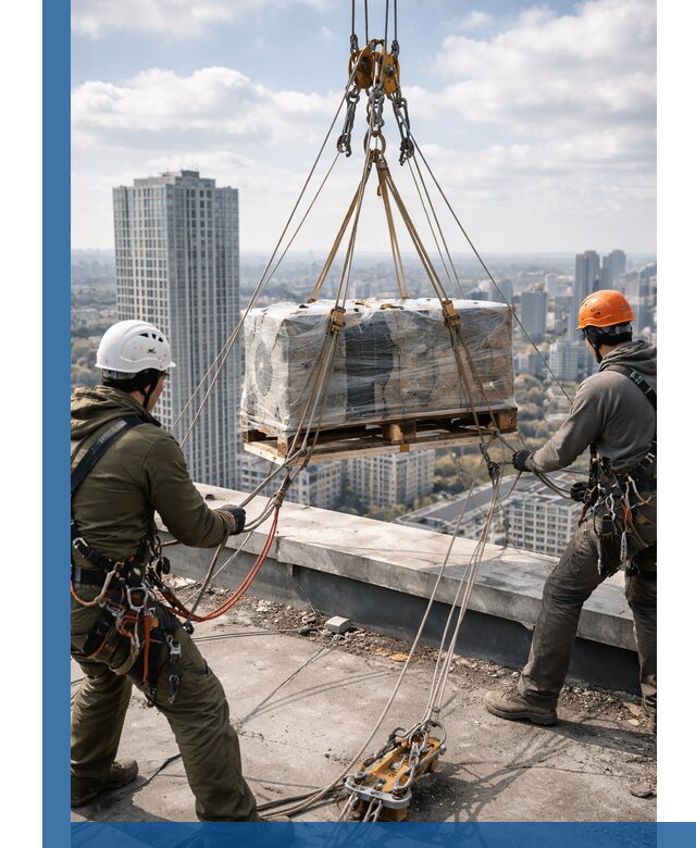 Подъем и монтаж крупногабаритных грузов на крышу в Климовске