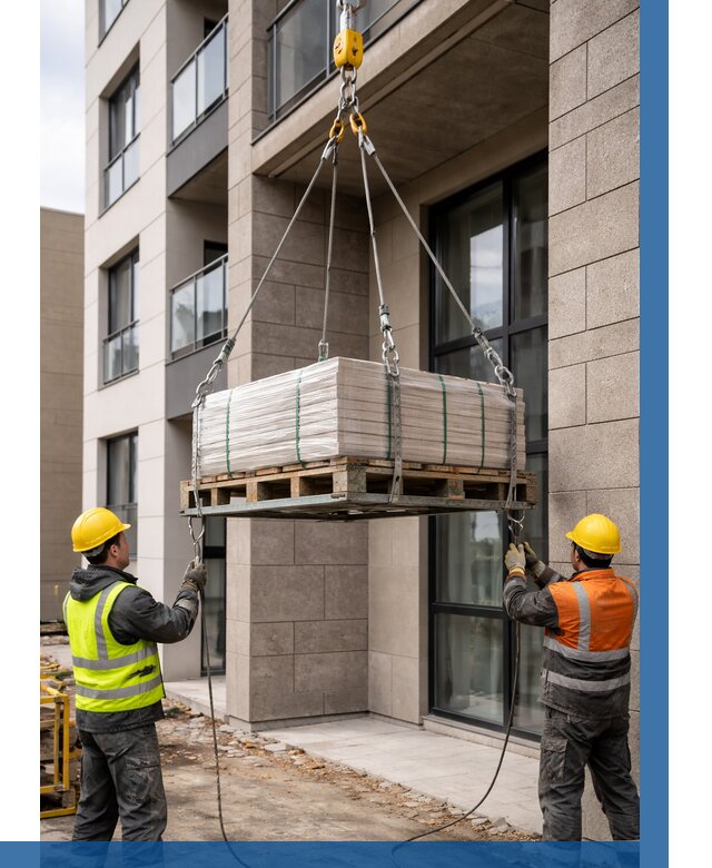 Подъем керамогранита на этаж в Климовске от 3545 р. | ВЫСОТНИК-Клс