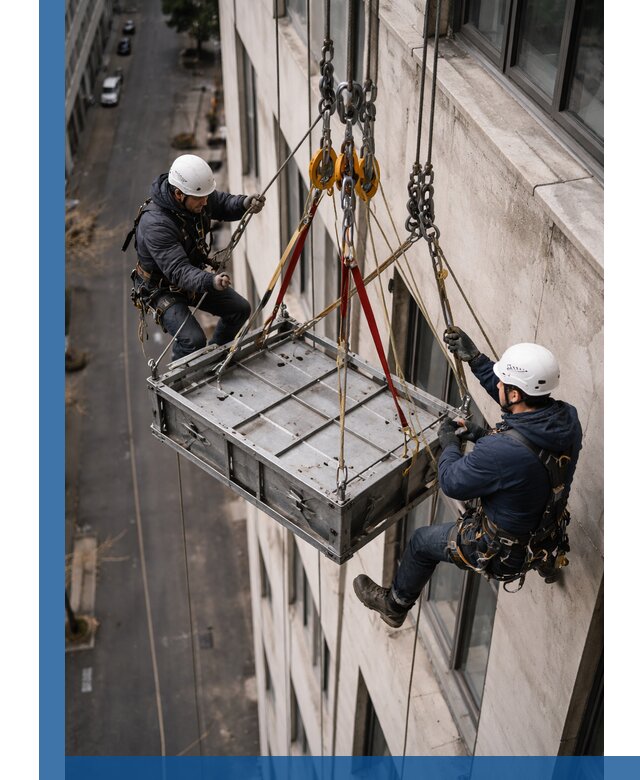 Спуск и подъем грузов по фасаду в Климовске для зданий