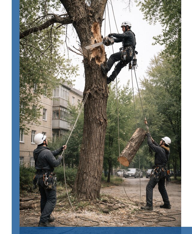 Срочное удаление аварийных деревьев в Климовске с гарантией безопасности