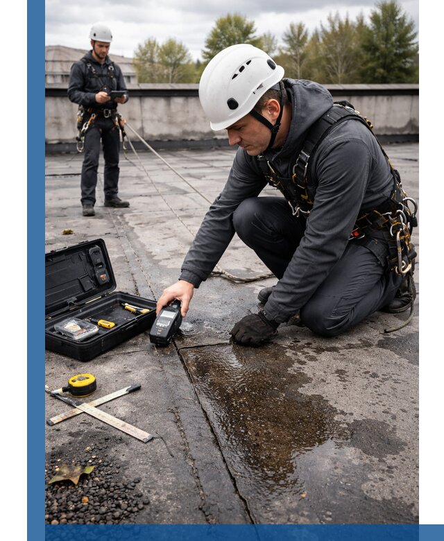 Обследование кровли на протечки и выявление дефектов в Климовске