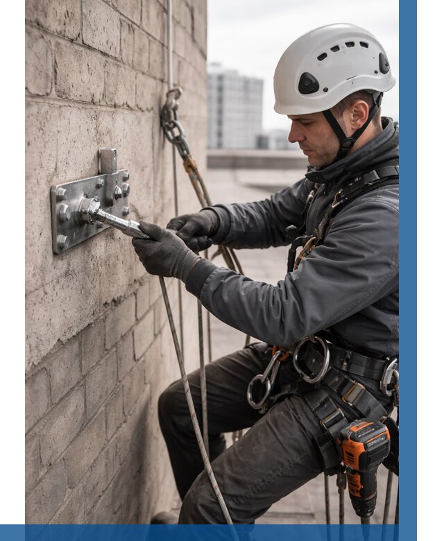 Установка анкерных точек в Климовске от 3545 р. | ВЫСОТНИК-Клс