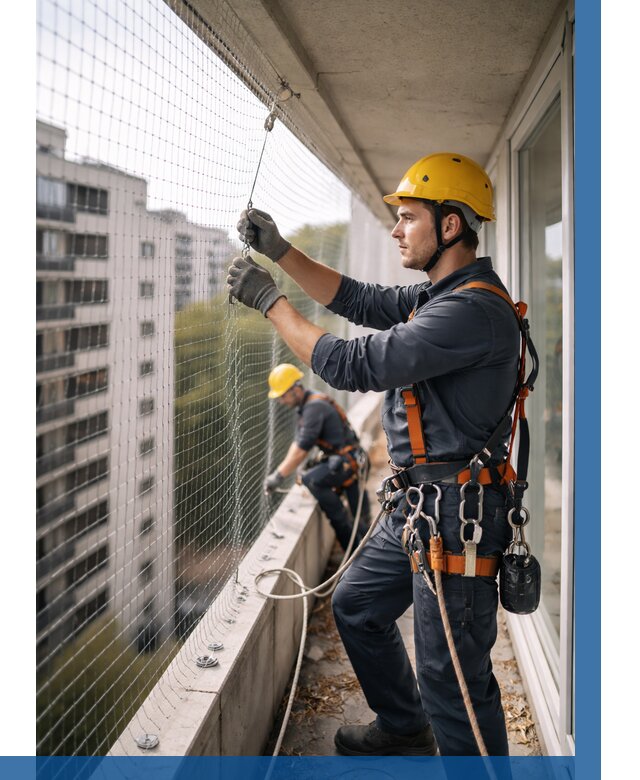 Монтаж сетки от птиц в Климовске от 4558 р. | ВЫСОТНИК-Клс