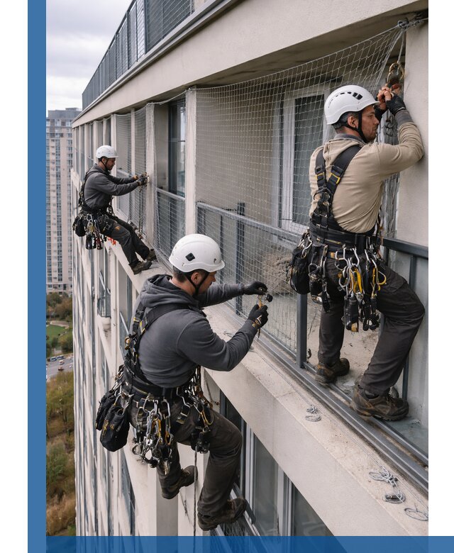 Профессиональный монтаж защитной сетки от птиц в Климовске